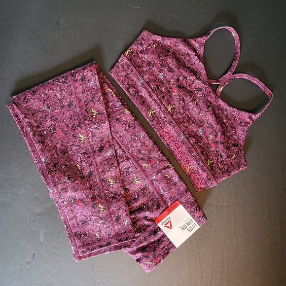 REEBOK Fitted Stretch Workout Top & leggings. Girls Size L (10-12), NWT - Picture 1 of 9